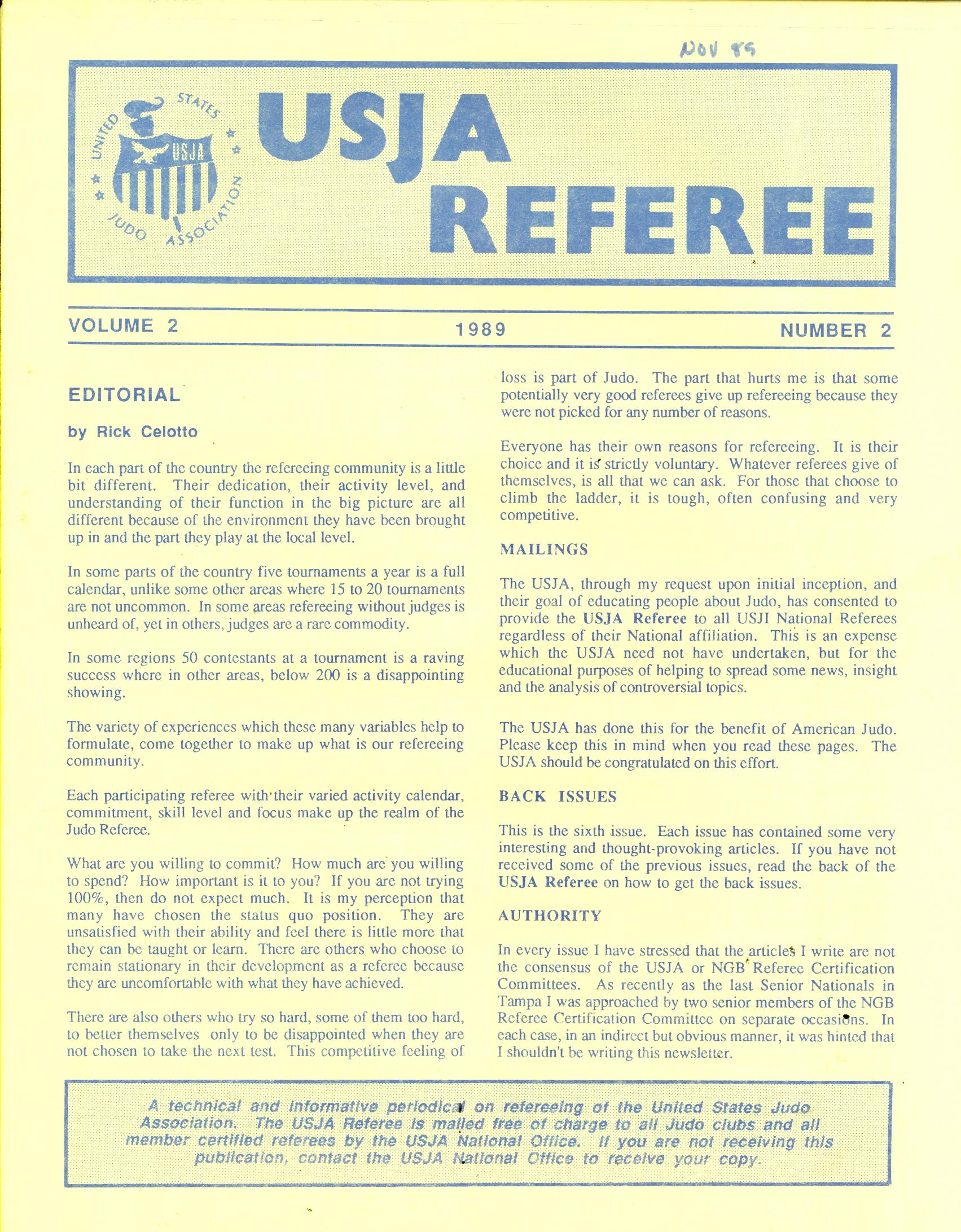 1989 USJA Referee